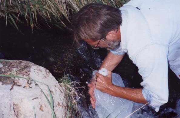 George takes a sample of water